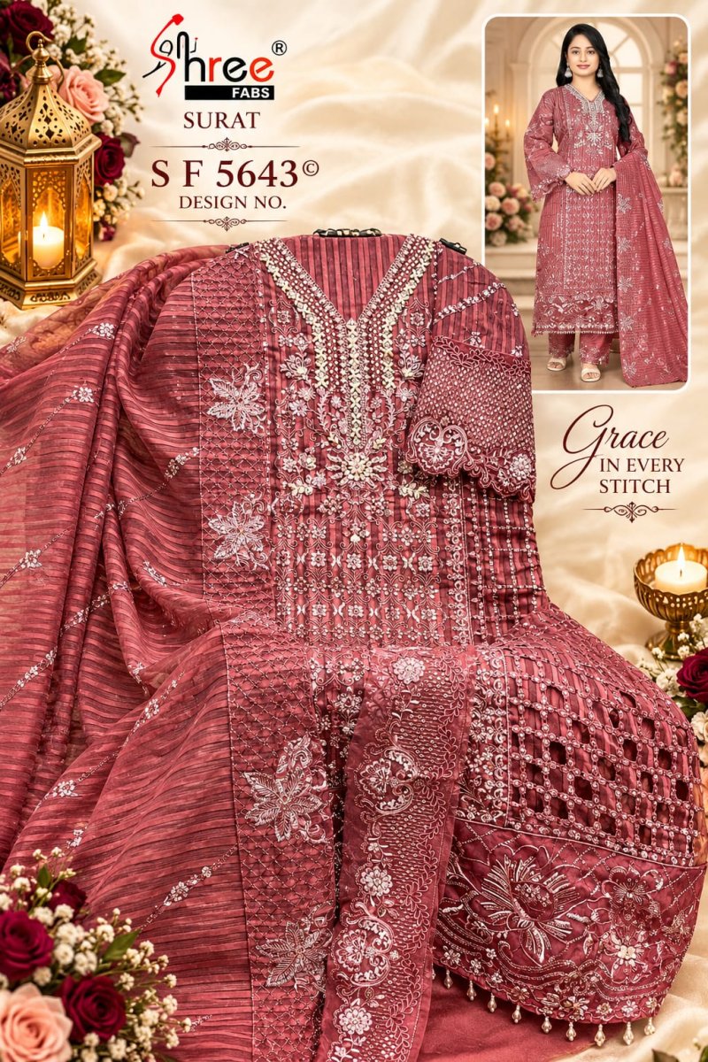 Sf 5643 A To D By Shree Fancy Lining Organza Pakistani Salwar Suits